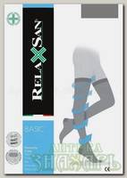 Relaxsan чулки на резинке basic 280 den 22-27mmHg черные р 5