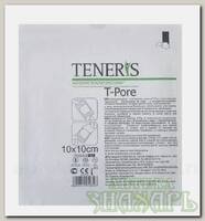 Teneris Лейкопластырь T-Pore фиксирующий 10x10см с впитывающей подушкой из вискозы нетканый