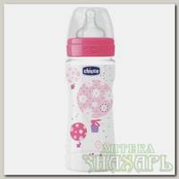 Chicco бутылочка Well-Being Girl силиконовая соска 330мл +4мес 310205122
