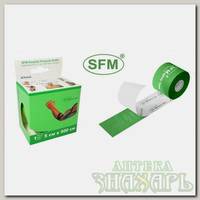 SFM-Plaster лента кинезиологическая на хлопковой основе зеленая рулон 5x500см